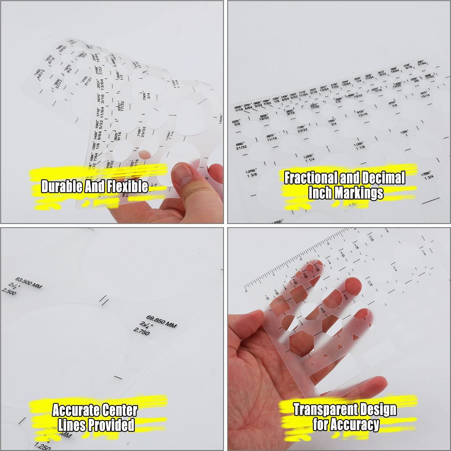 Plantillas de Círculo de Plástico 3 Piezas para Dibujo