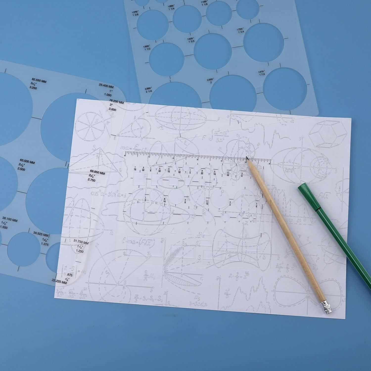 Plantillas de Círculo de Plástico 3 Piezas para Dibujo