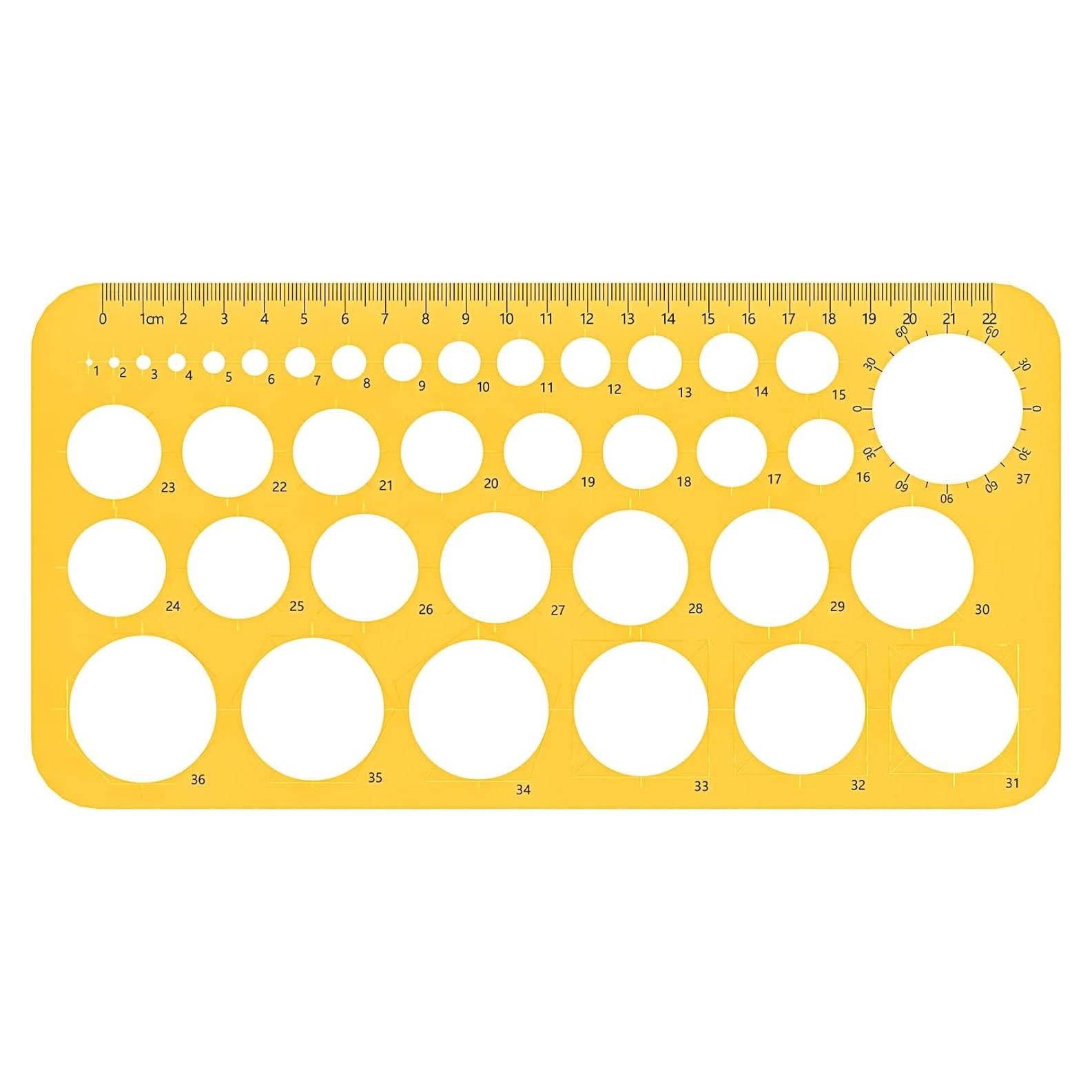 Plantilla Redonda RZDEAL 37 Círculos para Dibujo 25.5x13 cm