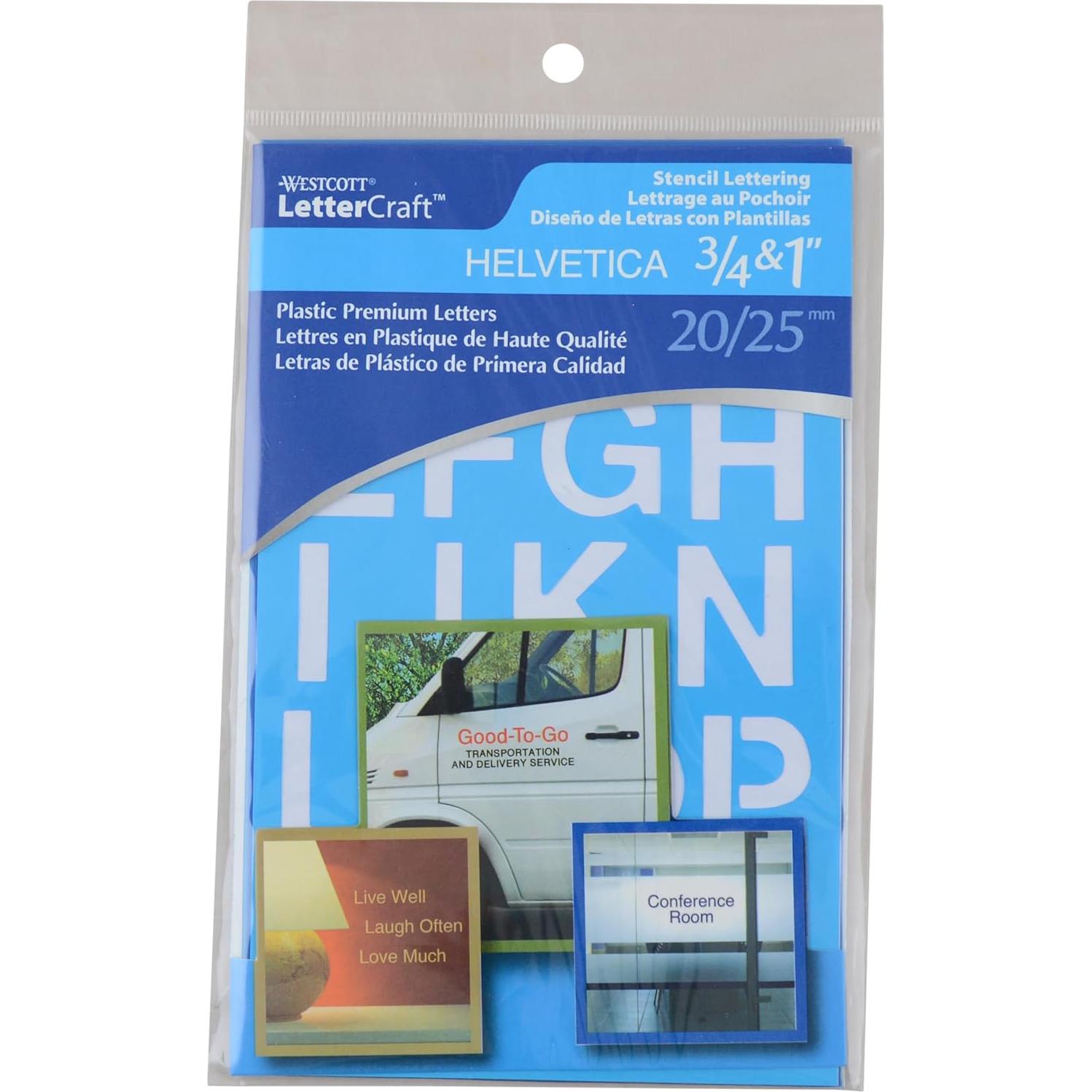 Plantilla LetterCraft Westcott Helvetica 1.9 y 2.5 cm