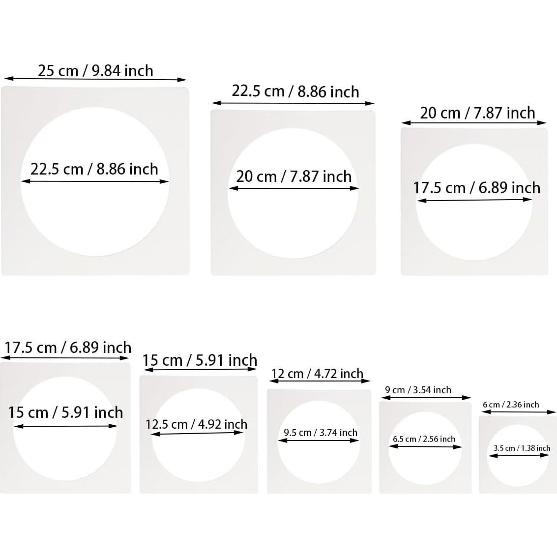 Plantillas de Círculo Grande 8 Pcs ZTEOFO para Pintar