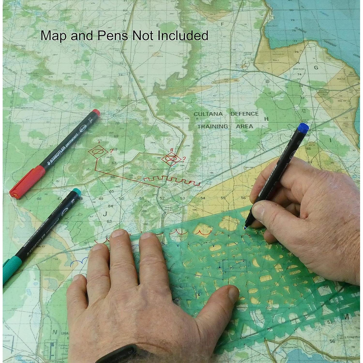 Plantilla Stencil Militar MTT PL WSS(-) para Mapas Tácticos