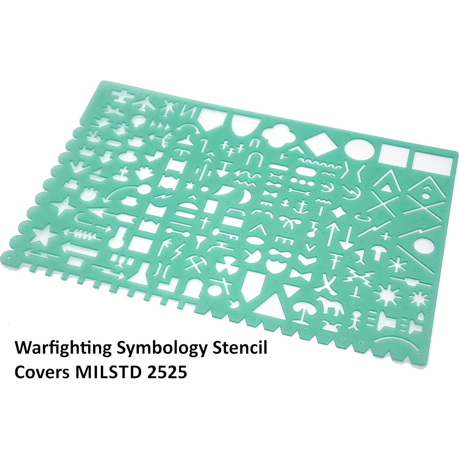 Plantilla Stencil Militar MTT PL WSS(-) para Mapas Tácticos