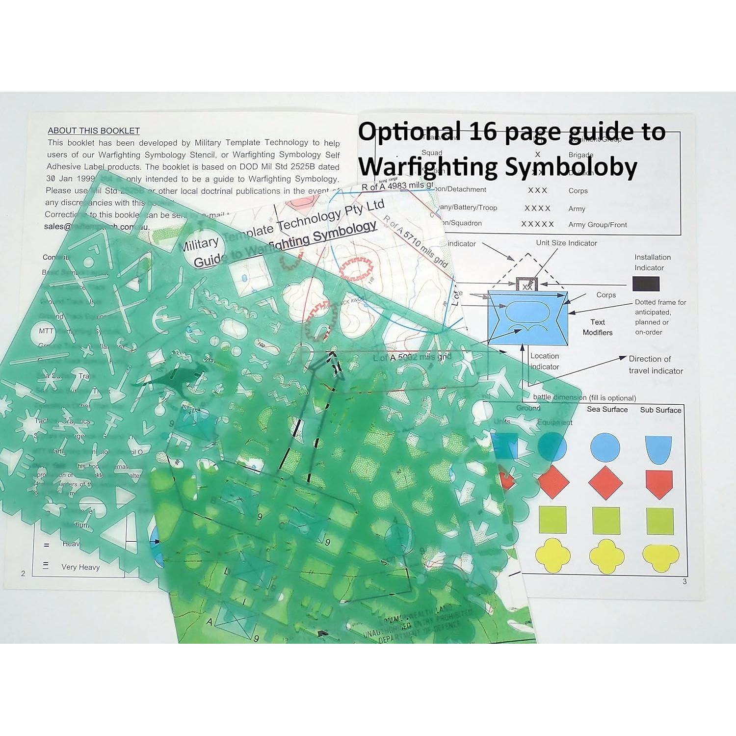 Plantilla Stencil Militar MTT PL WSS(-) para Mapas Tácticos