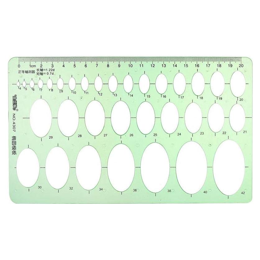 Plantilla de Dibujo Geométrico uxcell 20cm Plástico Verde