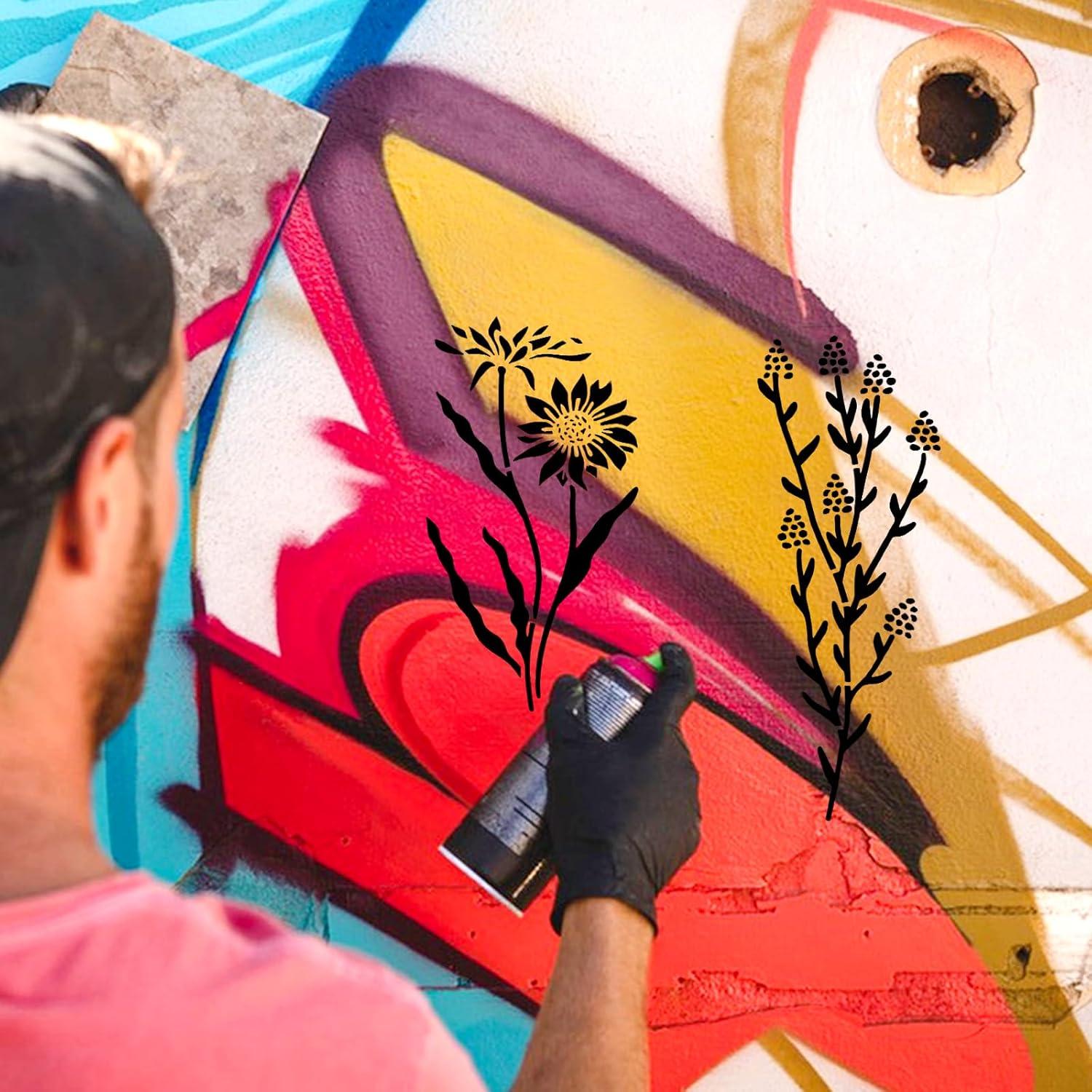 Plantillas Reutilizables para Pintar Flores Jeffdad - 9 Piezas