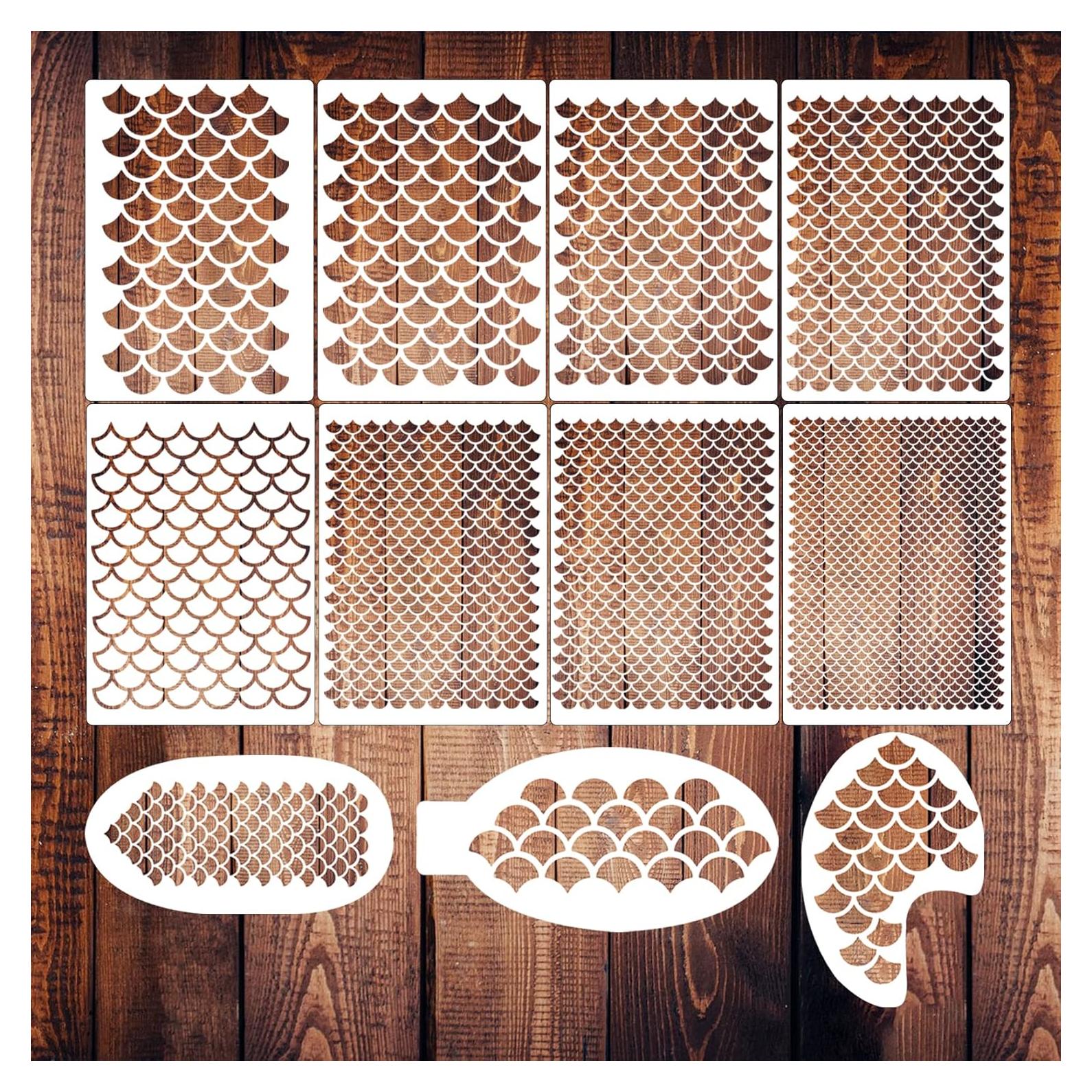 Kit de Plantillas de Maquillaje de Sirena Pkqon - 11 Piezas