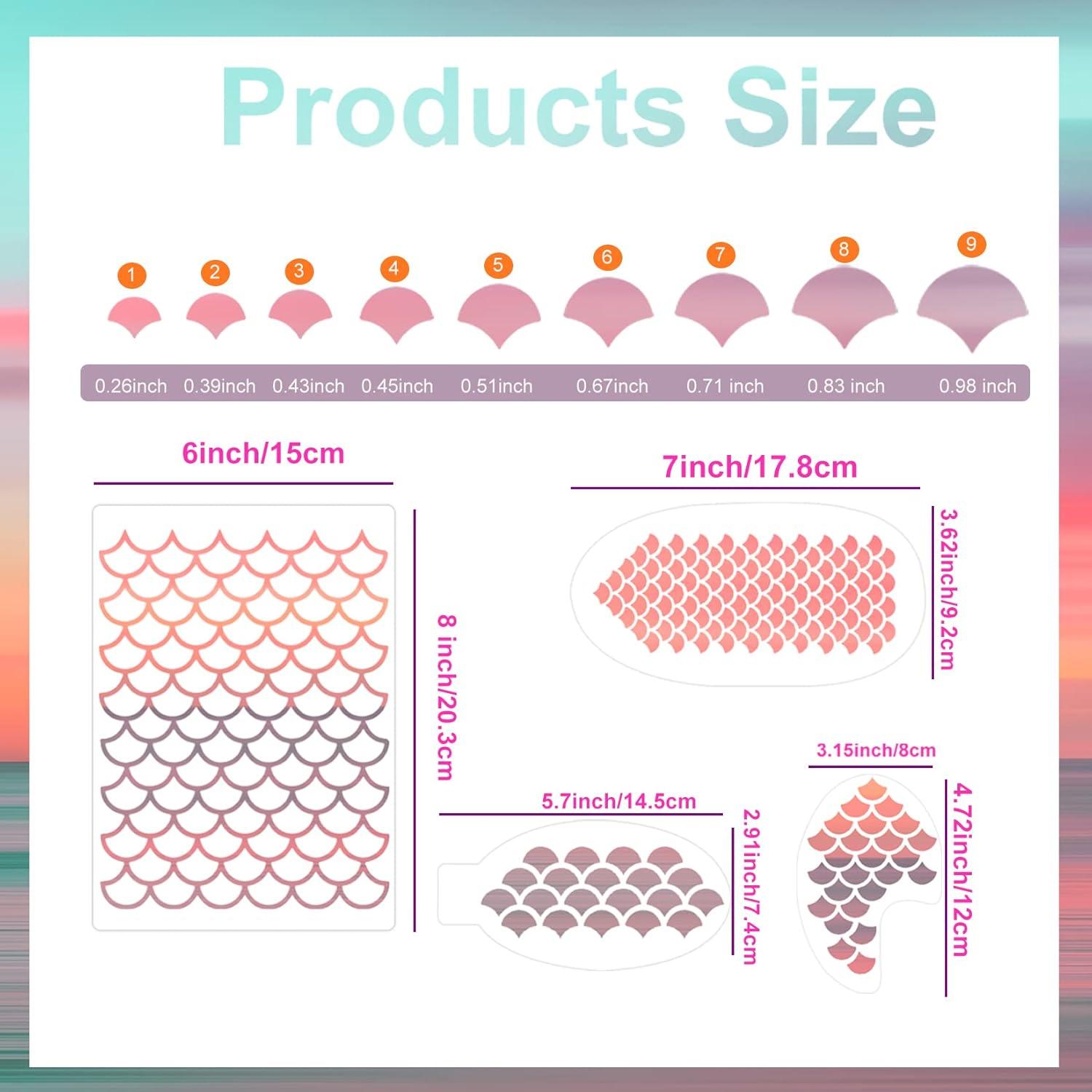 Kit de Plantillas de Maquillaje de Sirena Pkqon - 11 Piezas