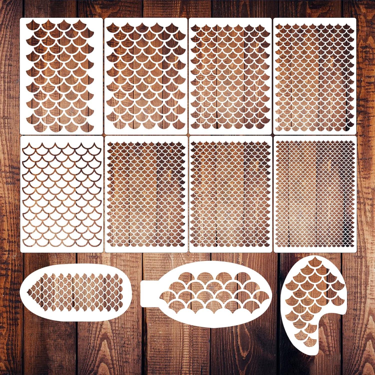 Kit de Plantillas de Maquillaje de Sirena Pkqon - 11 Piezas