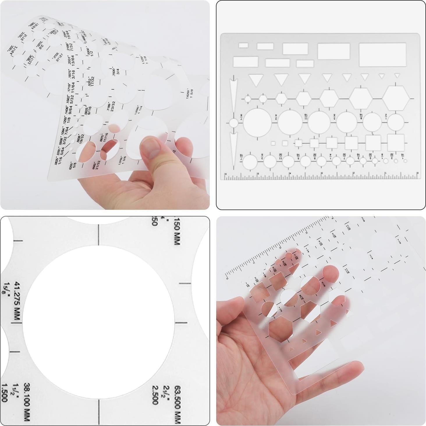 Plantillas Circulares de 3 Piezas NQEUEPN para Dibujo