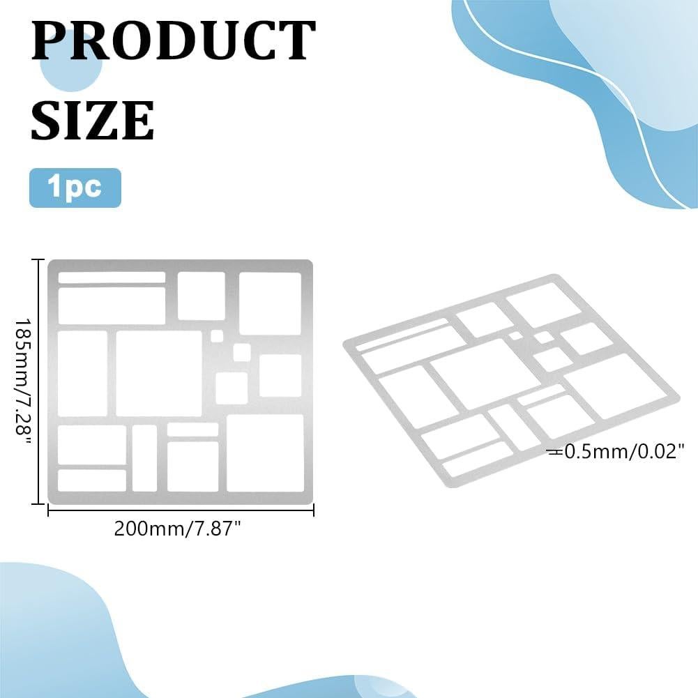 Plantillas de Corte de Metal UNICRAFTALE - Acero Inoxidable 20x18.5cm