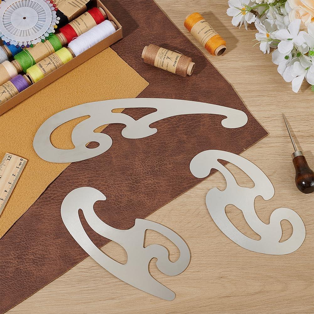 Regla de Curva Francesa de Acero Inoxidable BENECREAT - 3 Pcs