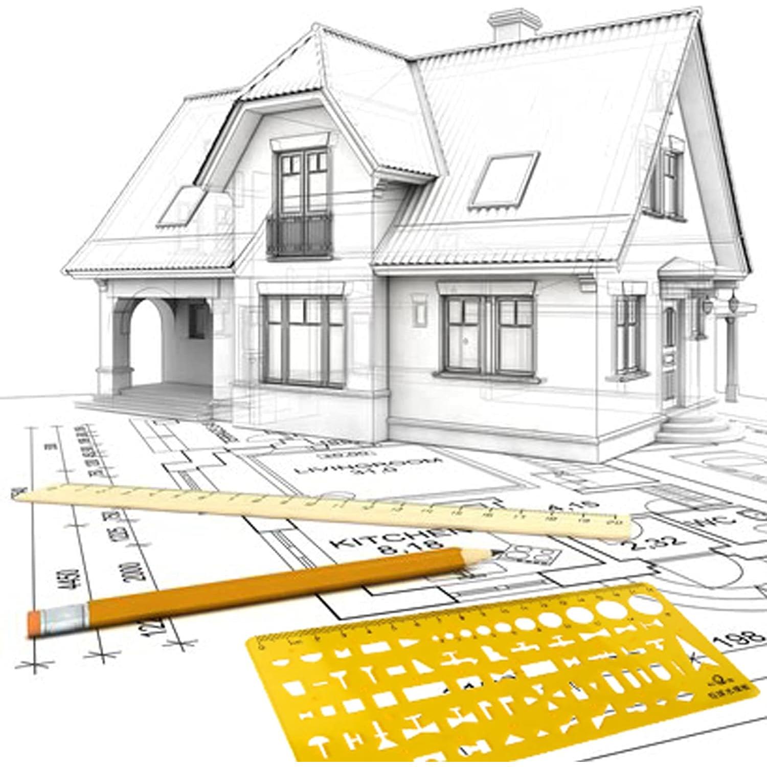 Plantilla de Dibujo de Suministro y Drenaje ZYHW 19x9cm
