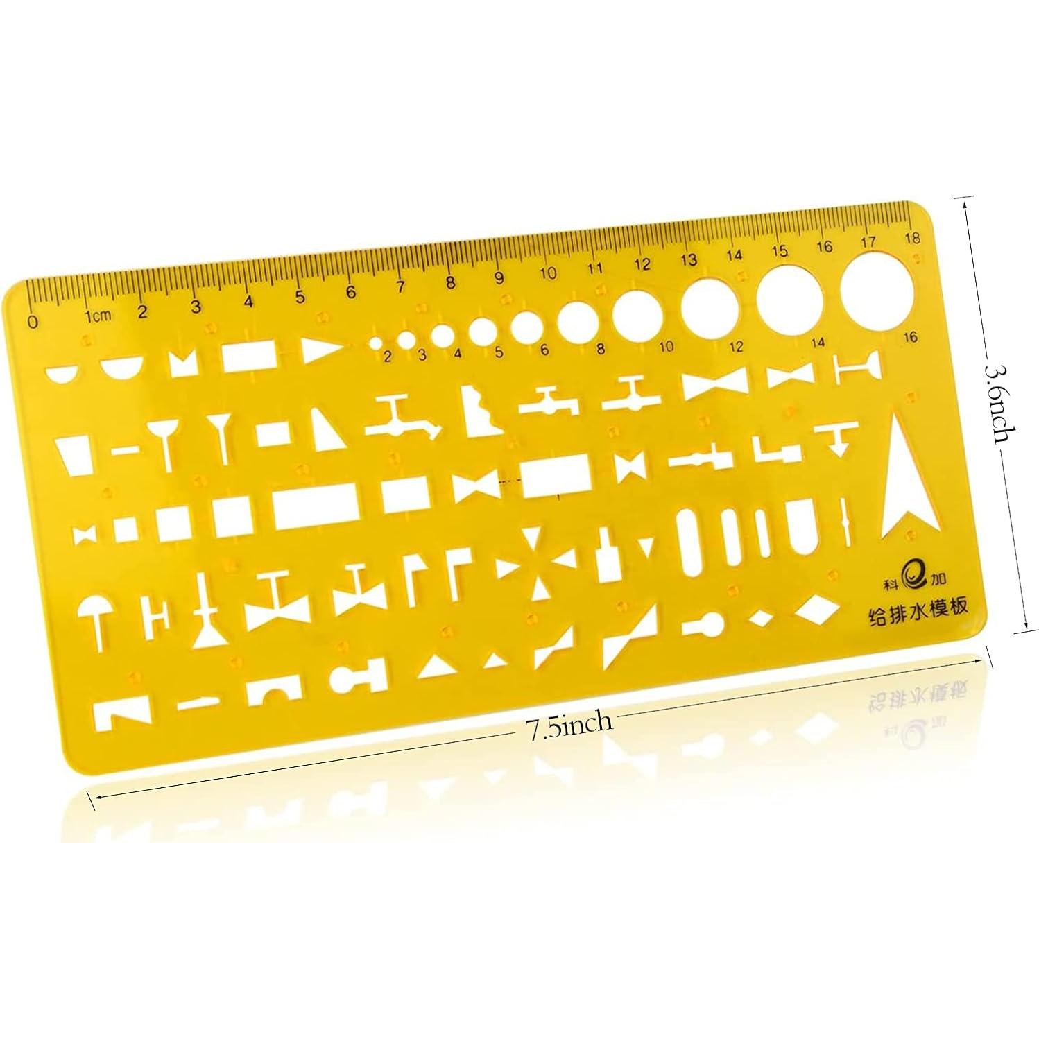 Plantilla de Dibujo de Suministro y Drenaje ZYHW 19x9cm