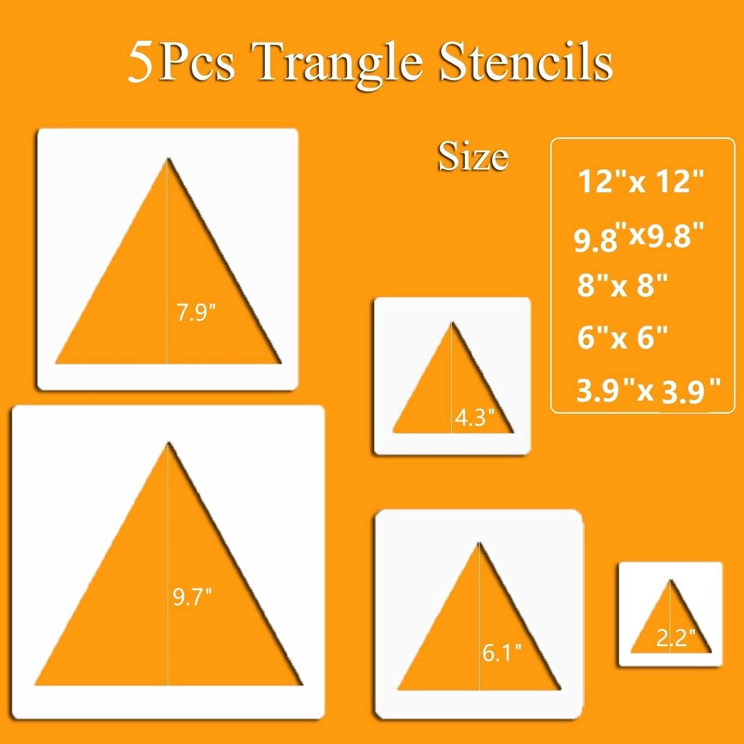 5 Plantillas de Pintura Reutilizables Cyy.lcm Triángulo 10-30cm