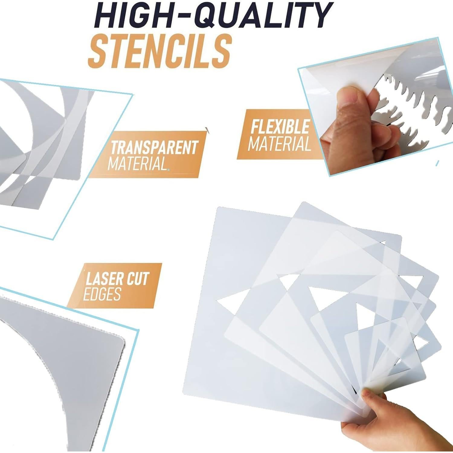 5 Plantillas de Pintura Reutilizables Cyy.lcm Triángulo 10-30cm