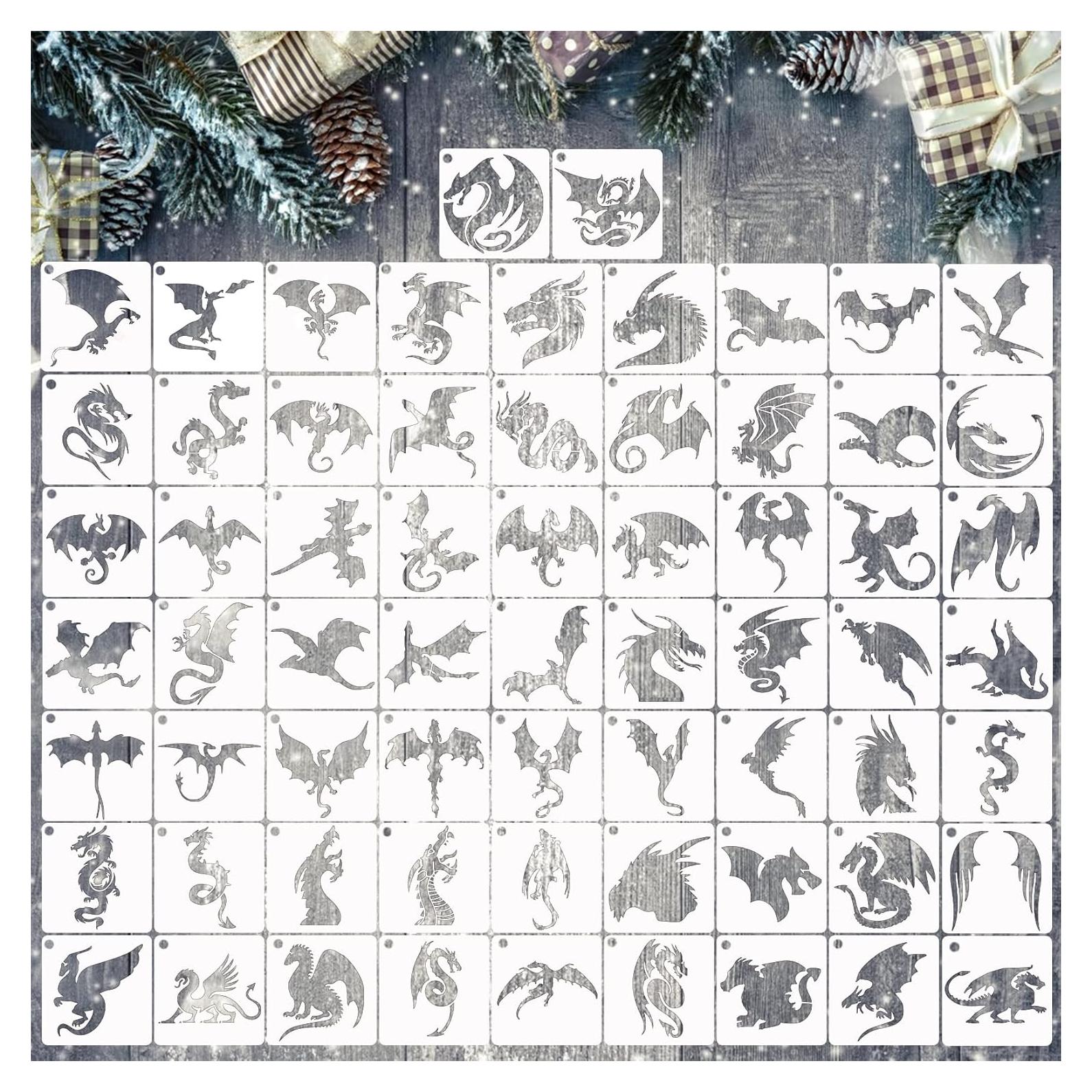 Plantillas Reutilizables para Pintar en Madera Dragón 7.62 cm