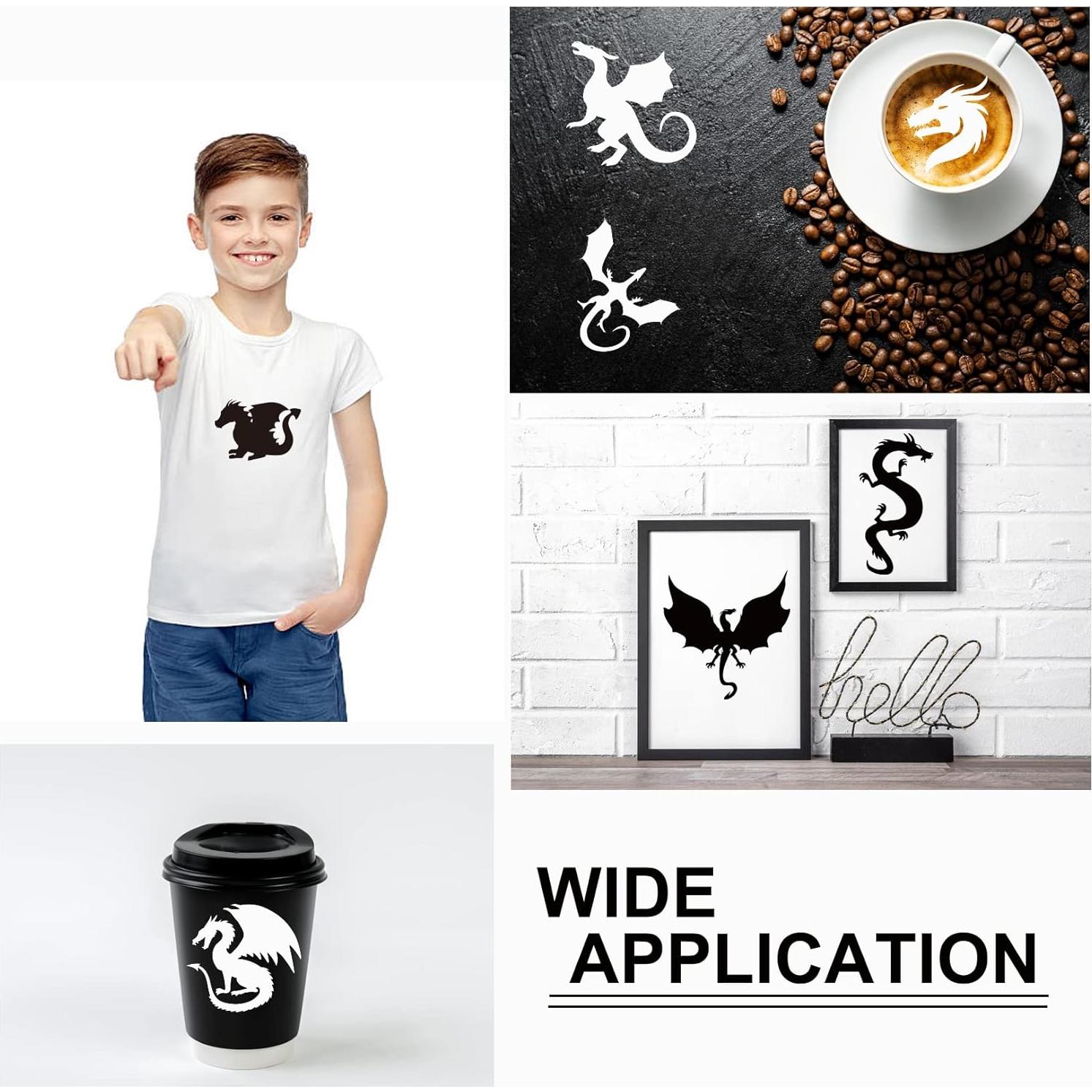 Plantillas Reutilizables para Pintar en Madera Dragón 7.62 cm