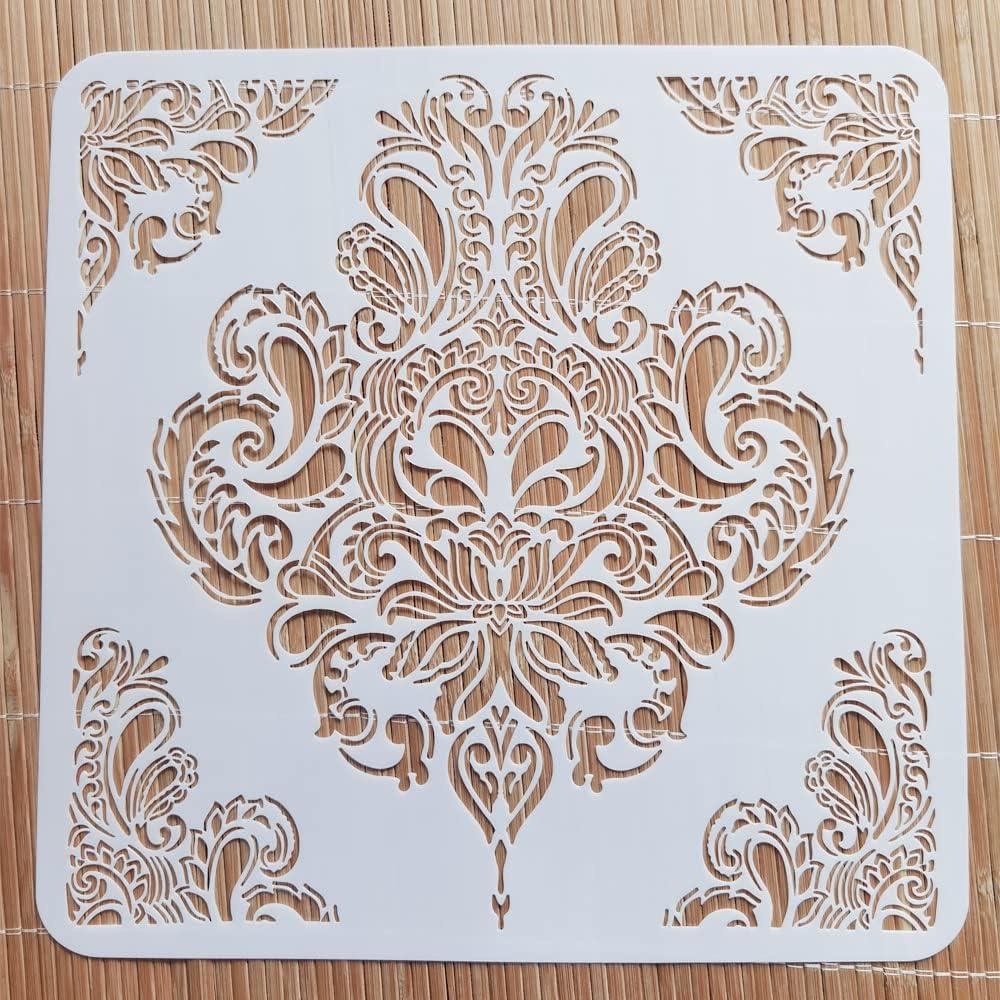 Plantilla Reutilizable Mandala Floral XUAN YANG 30x30cm 0.3mm