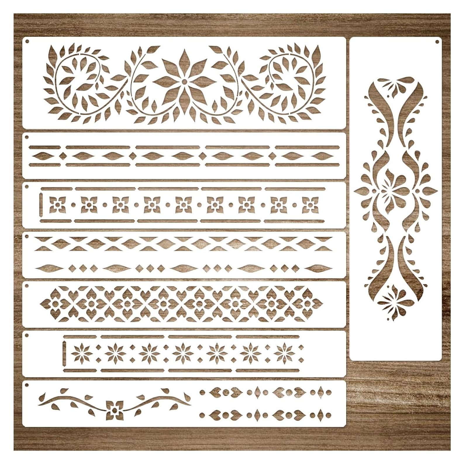 Plantillas de Borde Reutilizables Yhliua para Pintura 35.05x10.16cm