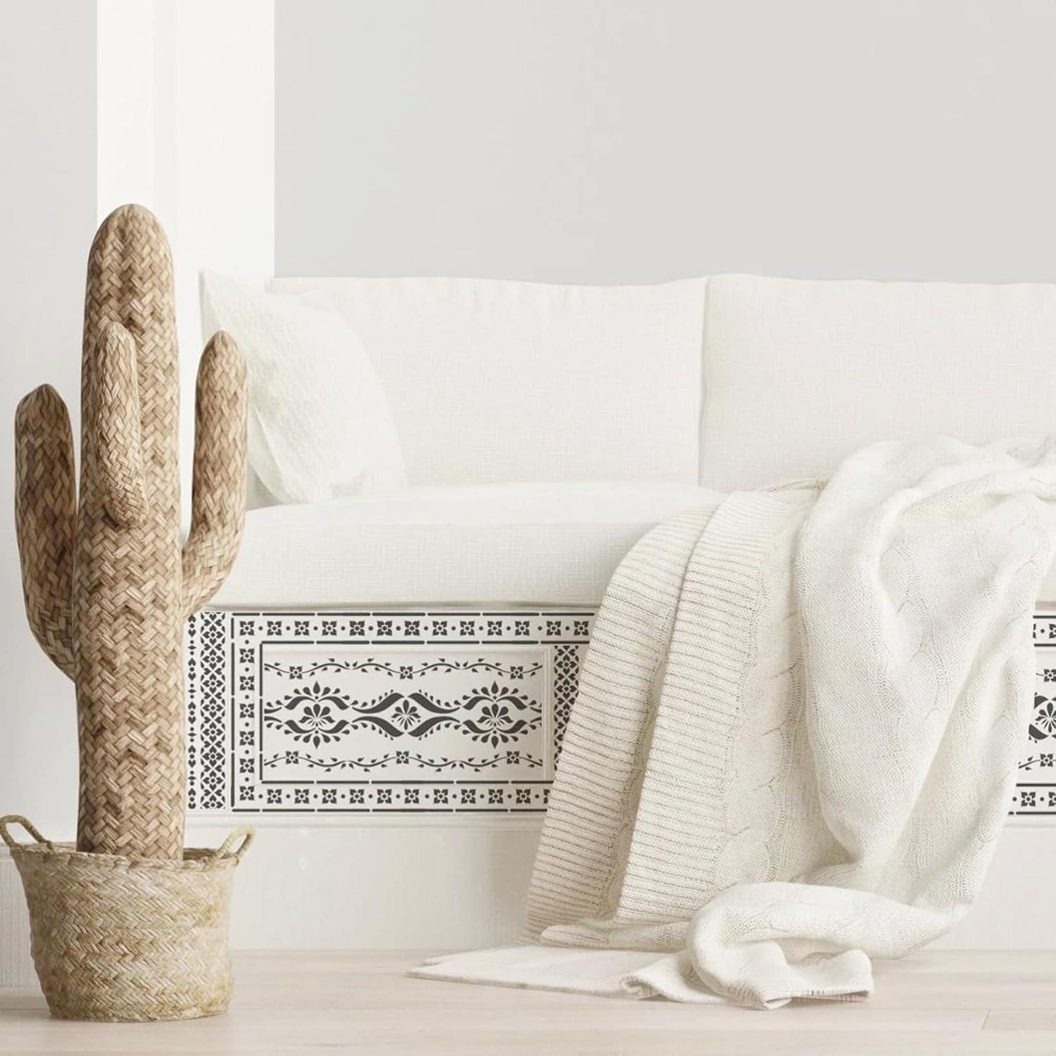 Plantillas de Borde Reutilizables Yhliua para Pintura 35.05x10.16cm