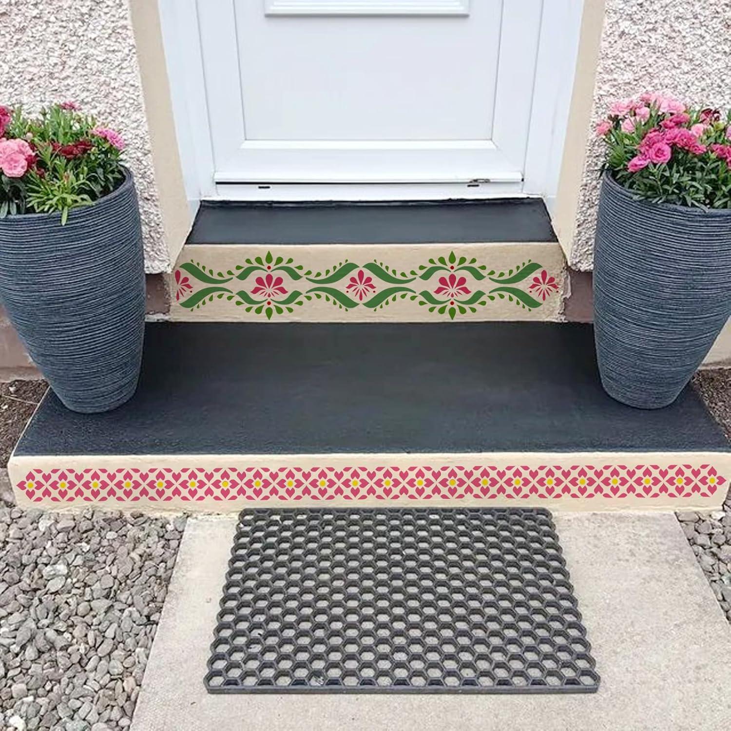 Plantillas de Borde Reutilizables Yhliua para Pintura 35.05x10.16cm