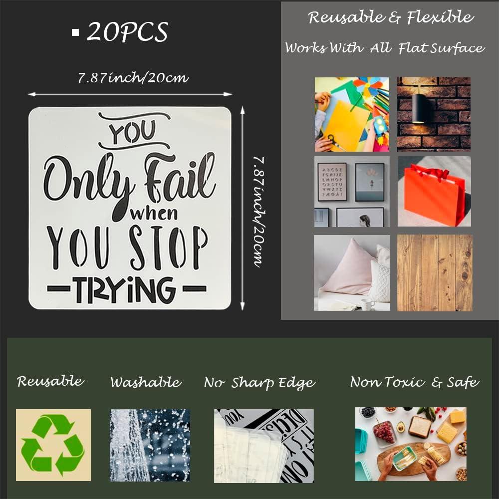 Conjunto de 16 Plantillas Reutilizables para Pintar 20x20cm