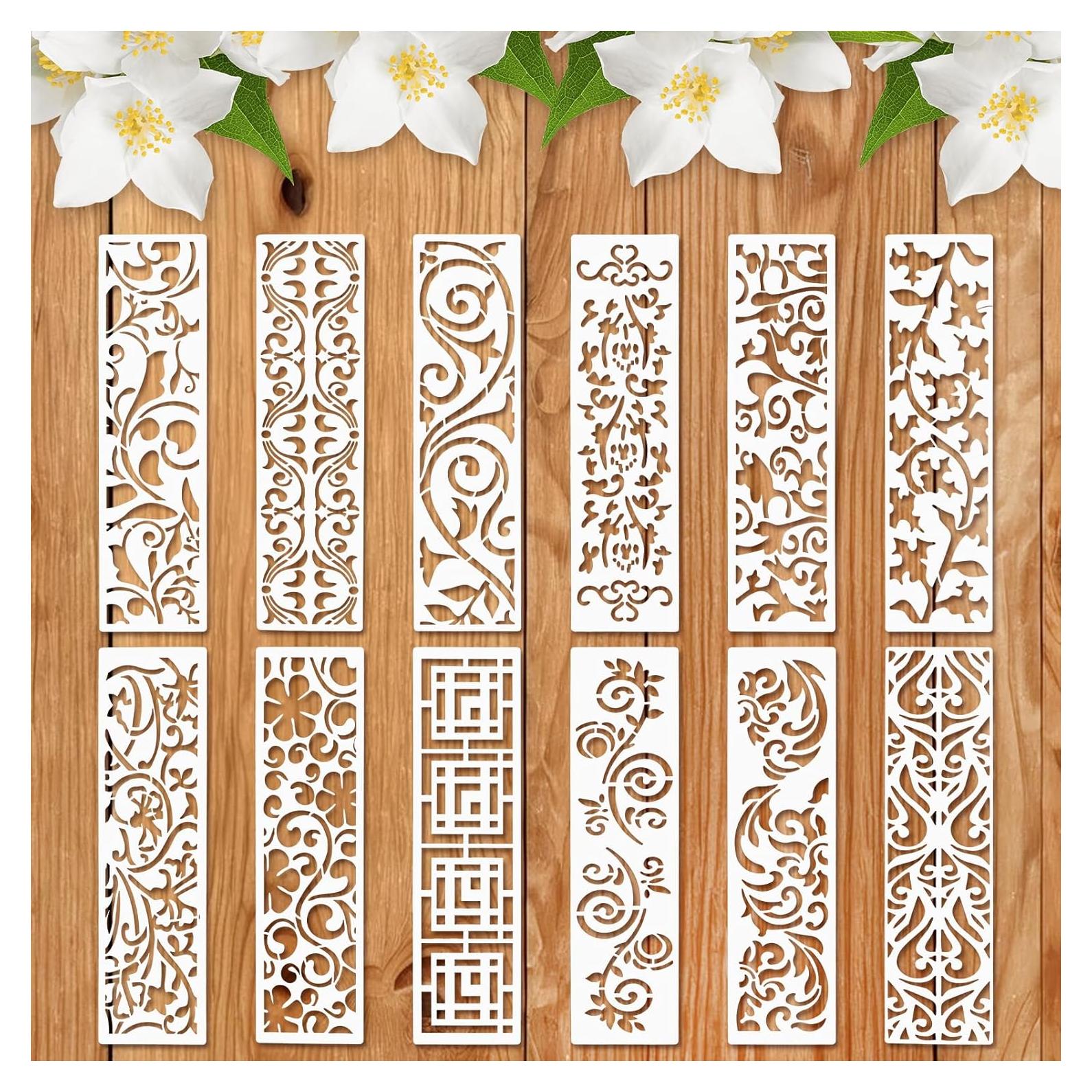 12 Plantillas Decorativas para Pintar Abeillo 28x7.6cm DIY