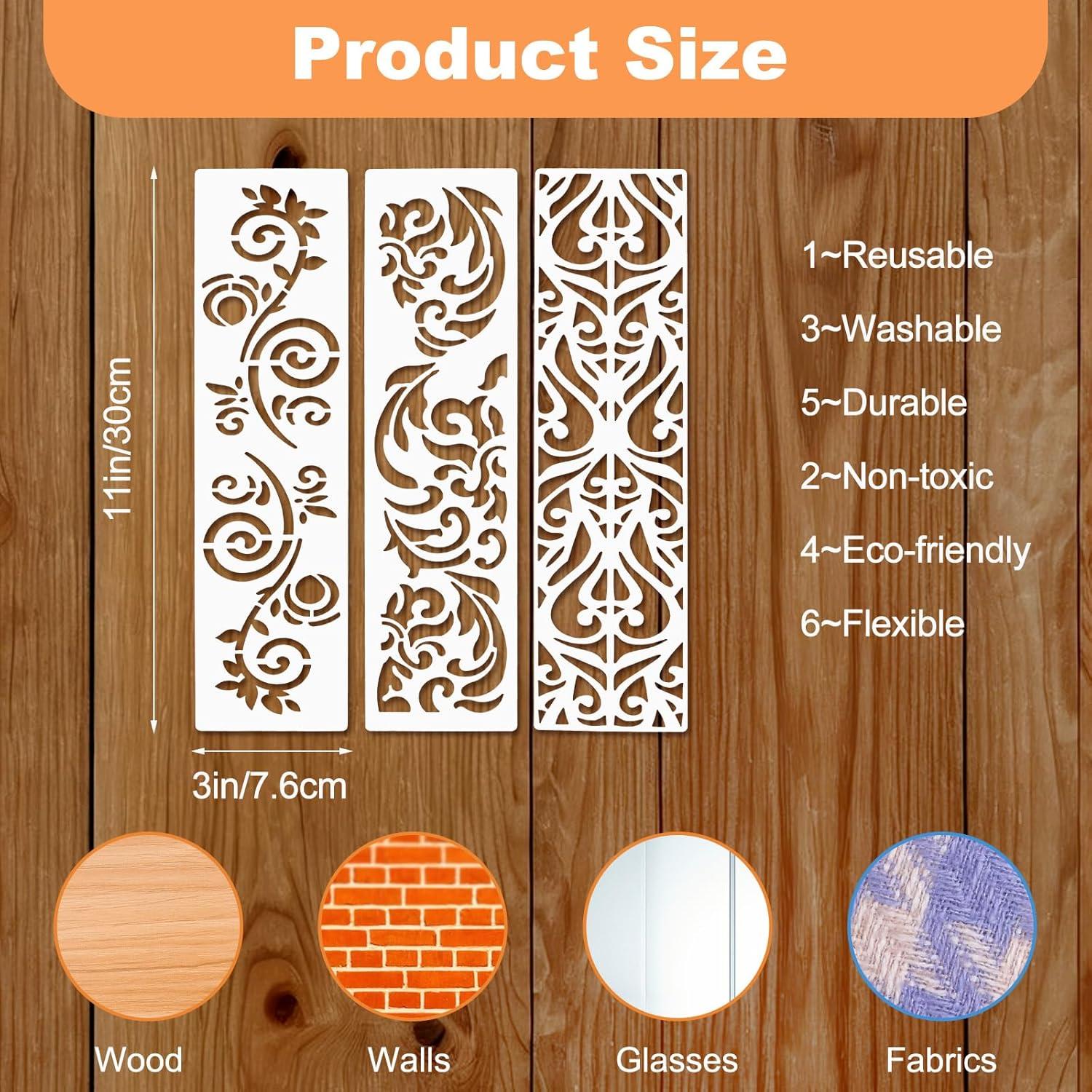 12 Plantillas Decorativas para Pintar Abeillo 28x7.6cm DIY