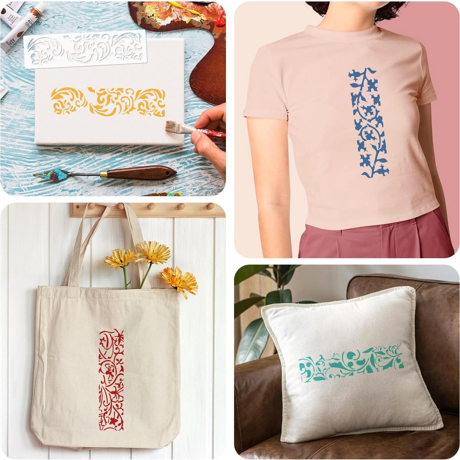 12 Plantillas Decorativas para Pintar Abeillo 28x7.6cm DIY