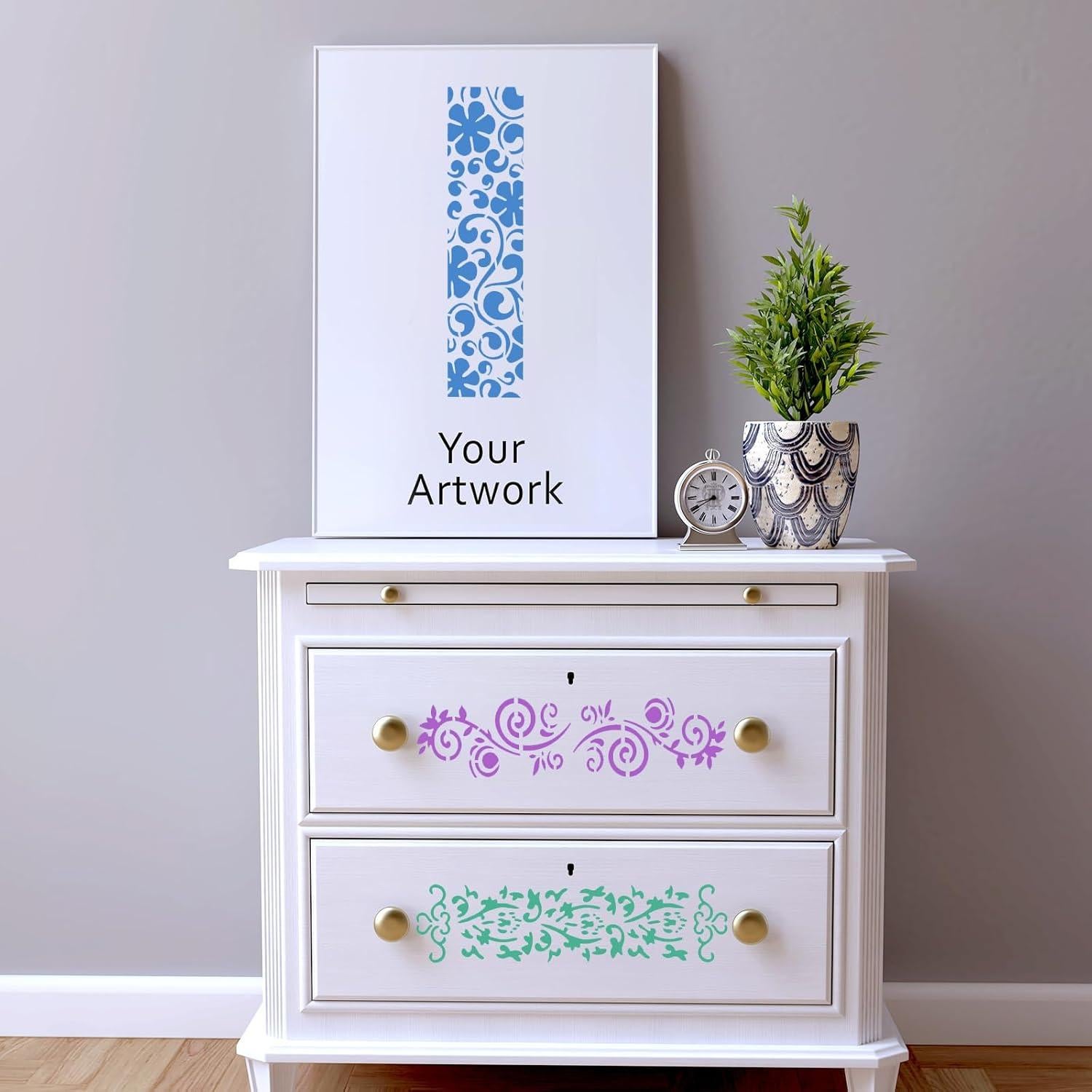 12 Plantillas Decorativas para Pintar Abeillo 28x7.6cm DIY