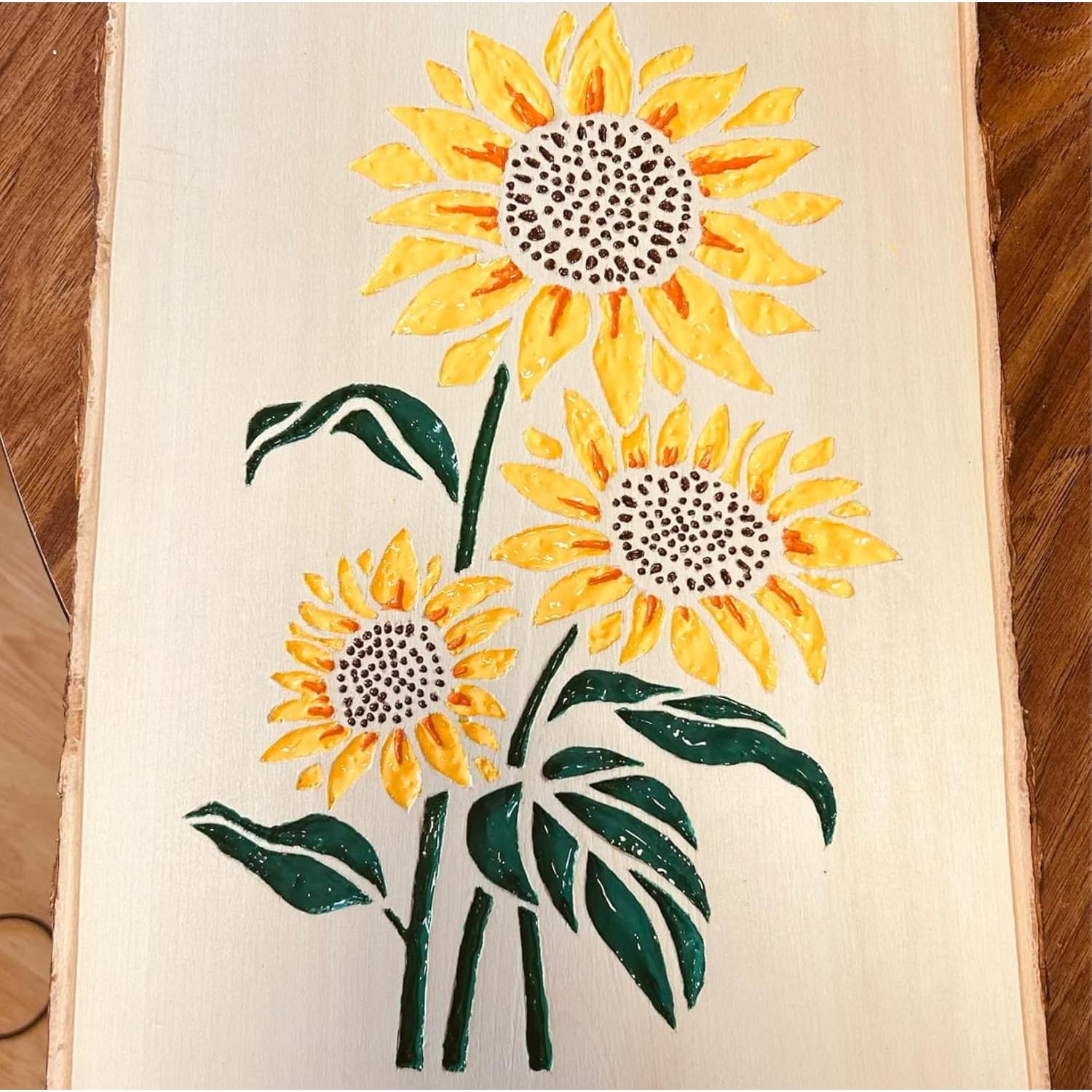 Plantillas de Flores Grandes Reutilizables 10 Piezas 35.6x25.4 cm