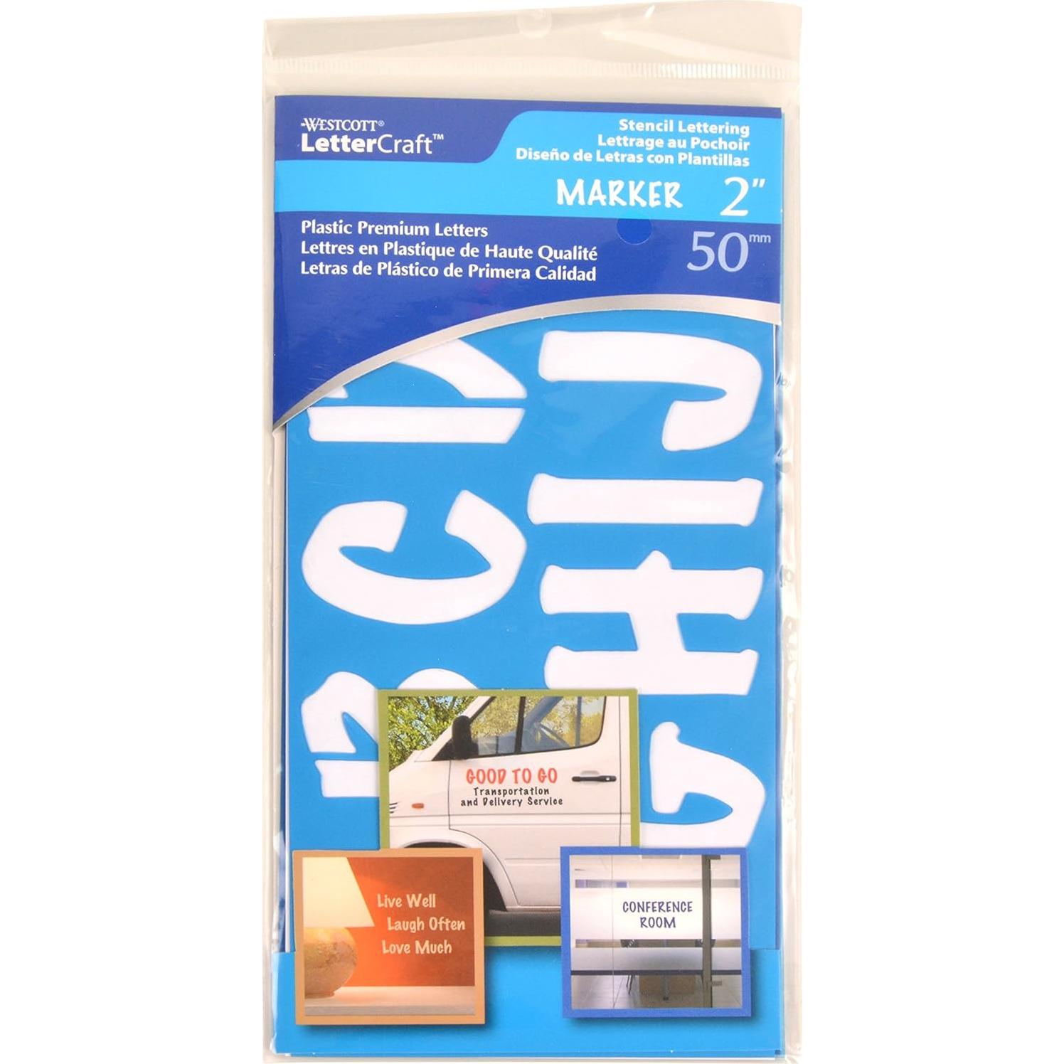 Plantilla LetterCraft Westcott, Letras y Números 5 cm