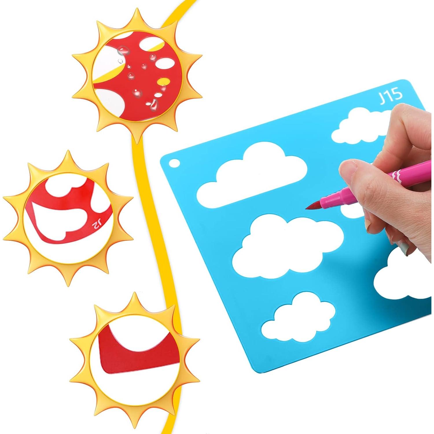 Plantillas Geométricas Peohud 40 Piezas 15x15 cm para Niños