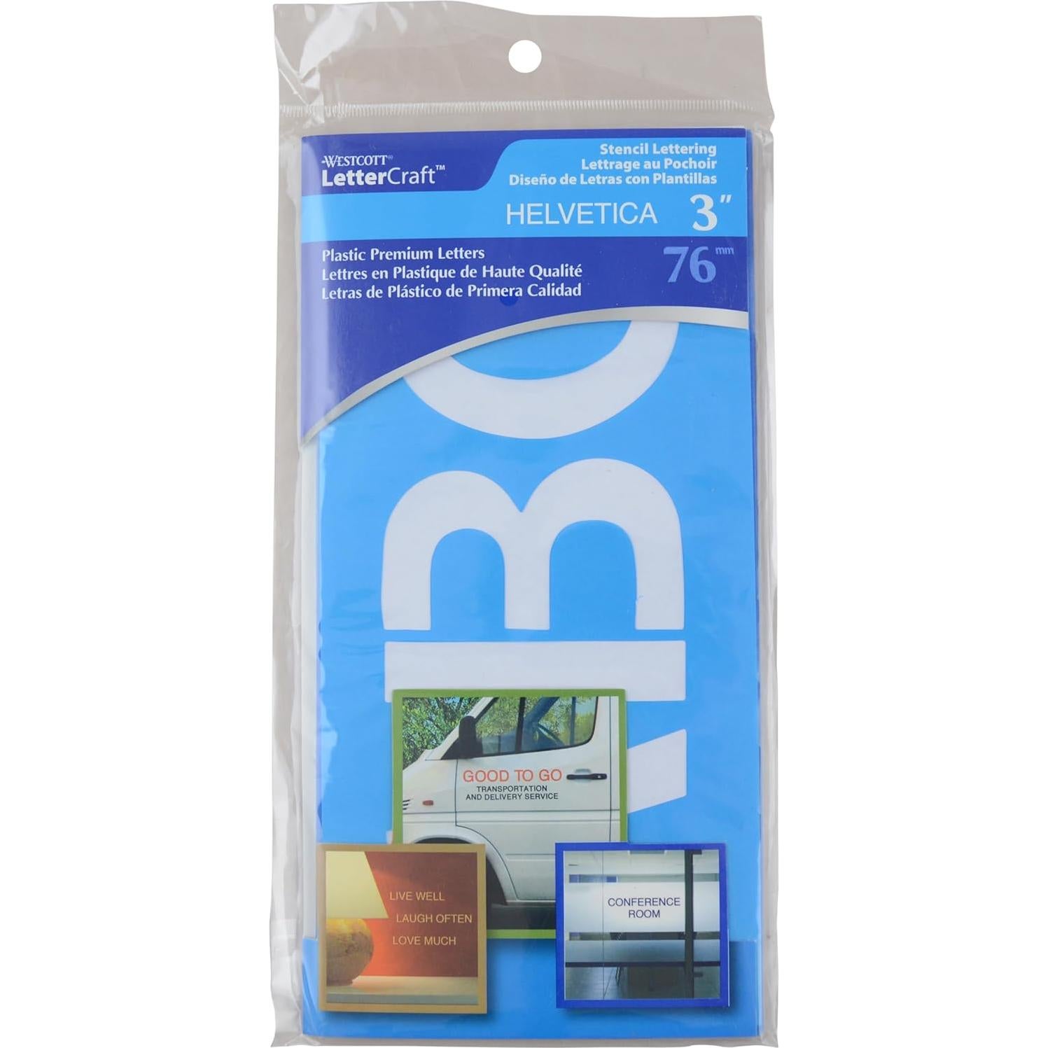 Plantilla de Letras Westcott Helvetica 3" Reutilizables