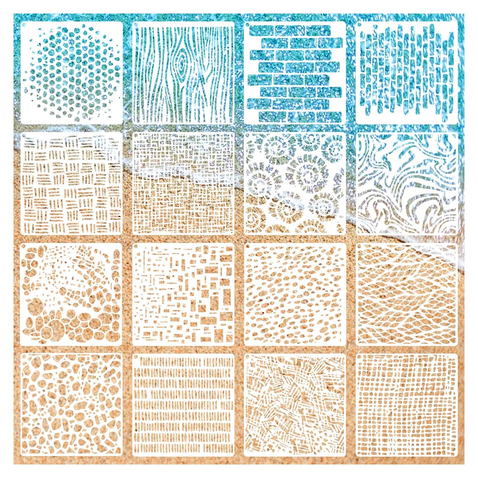 16 Plantillas de Textura de Madera Resflyar 15.24 cm Reutilizables