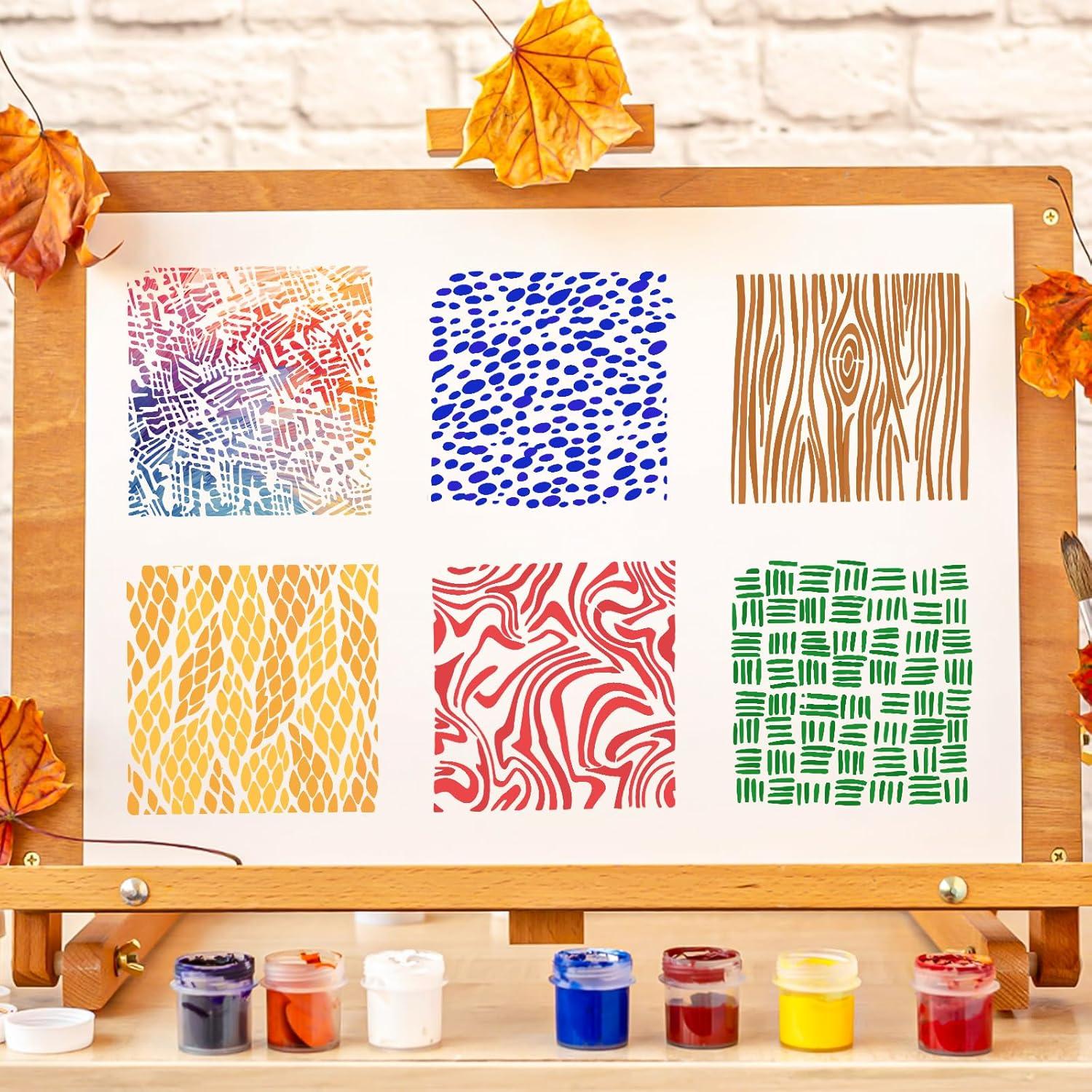 16 Plantillas de Textura de Madera Resflyar 15.24 cm Reutilizables