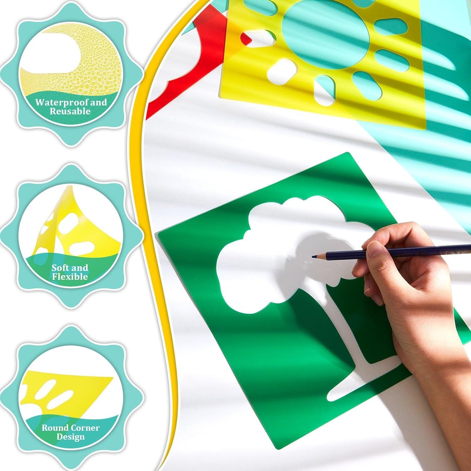 Plantillas de Dibujo Epakh 24 Piezas para Niños 20.32 cm