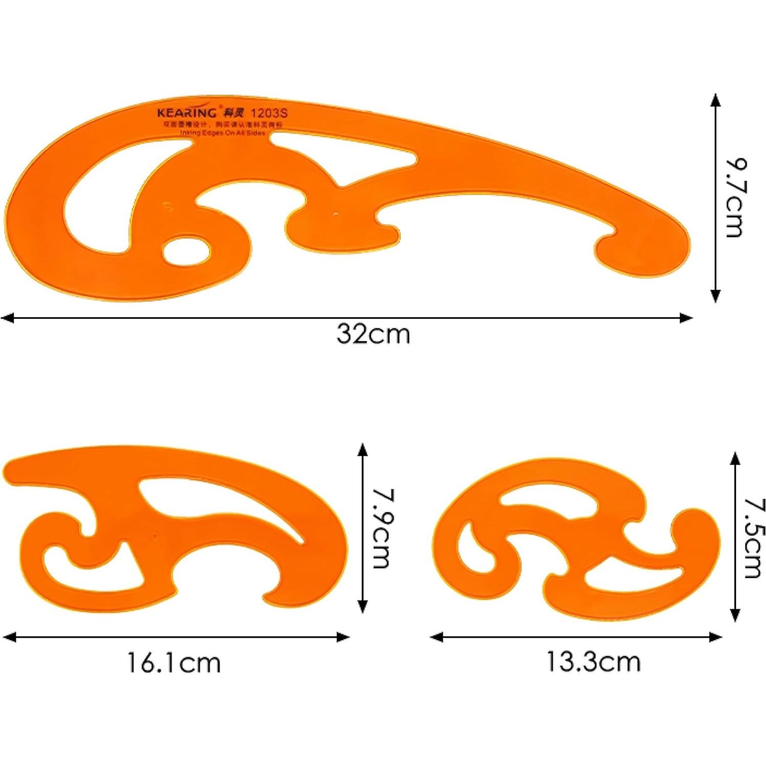Conjunto de Plantillas de Curva Francesa KEARING 3 Piezas