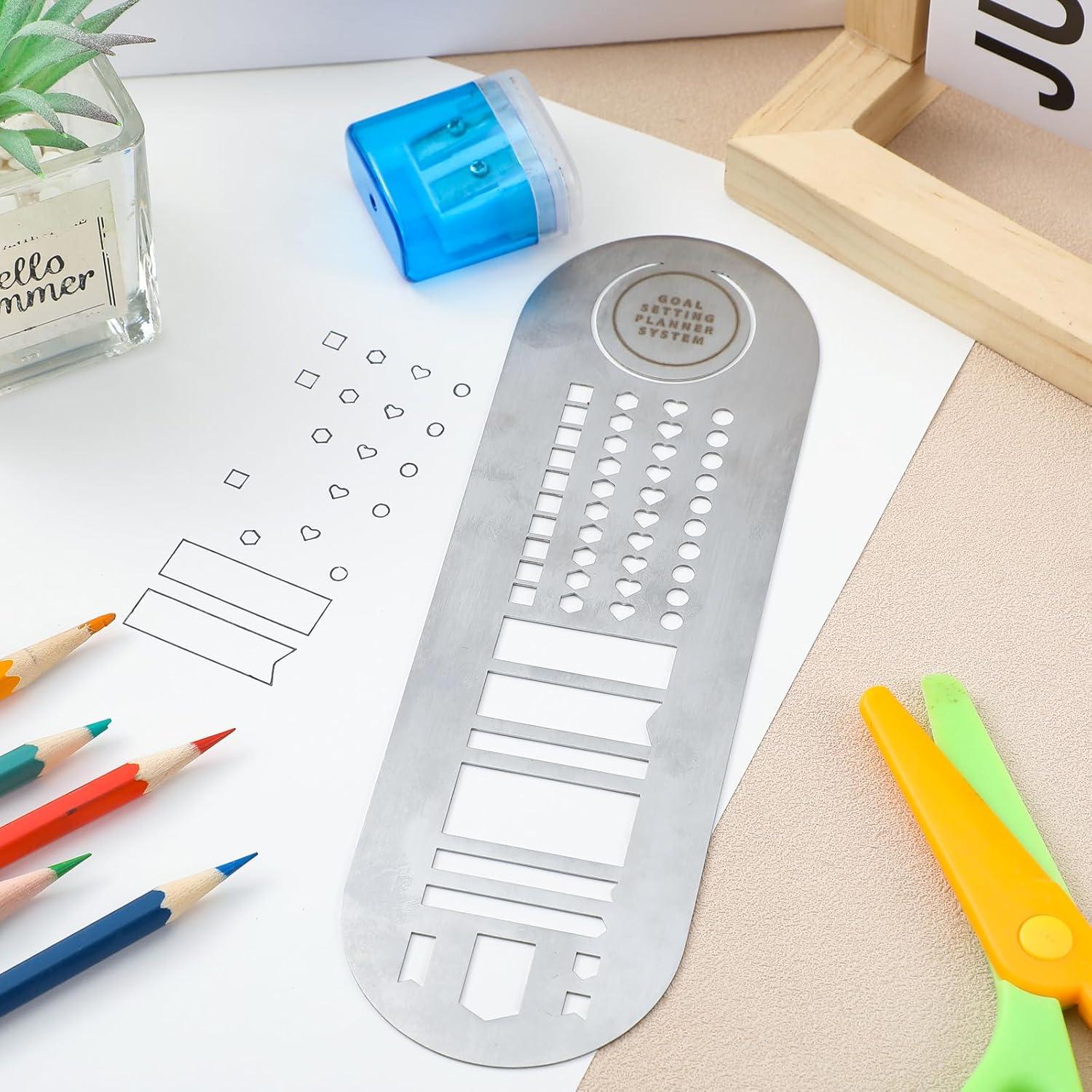 Marcador de Plantilla de Acero Inoxidable Skyygemm 20x6 cm