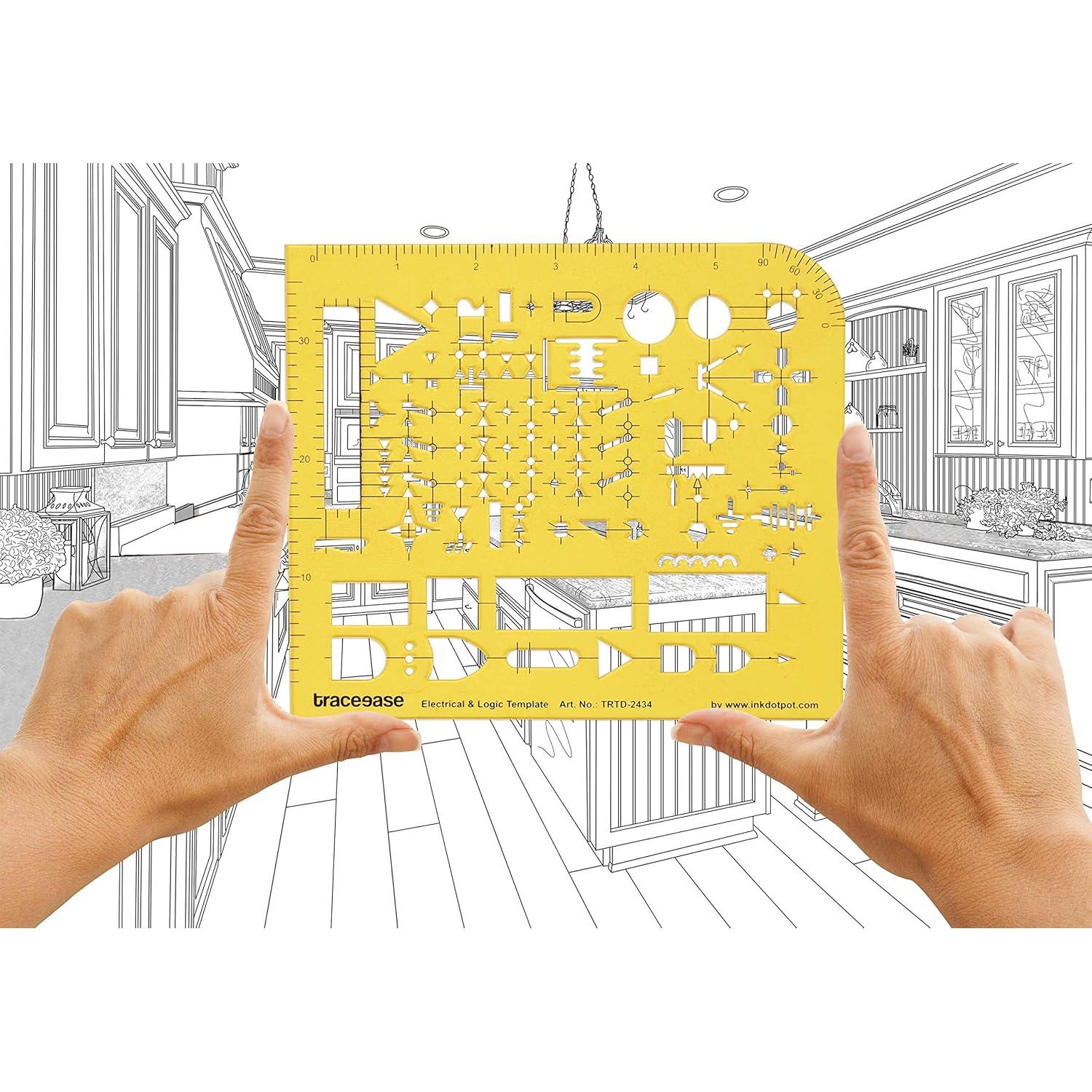 Plantilla de Dibujo Eléctrico Traceease 17.8x15.2 cm 59 Formas