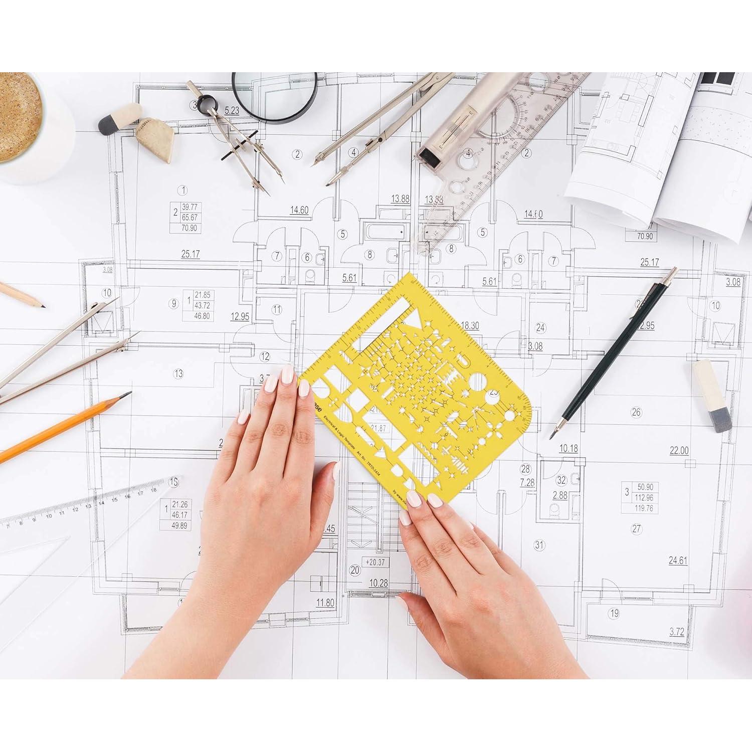 Plantilla de Dibujo Eléctrico Traceease 17.8x15.2 cm 59 Formas