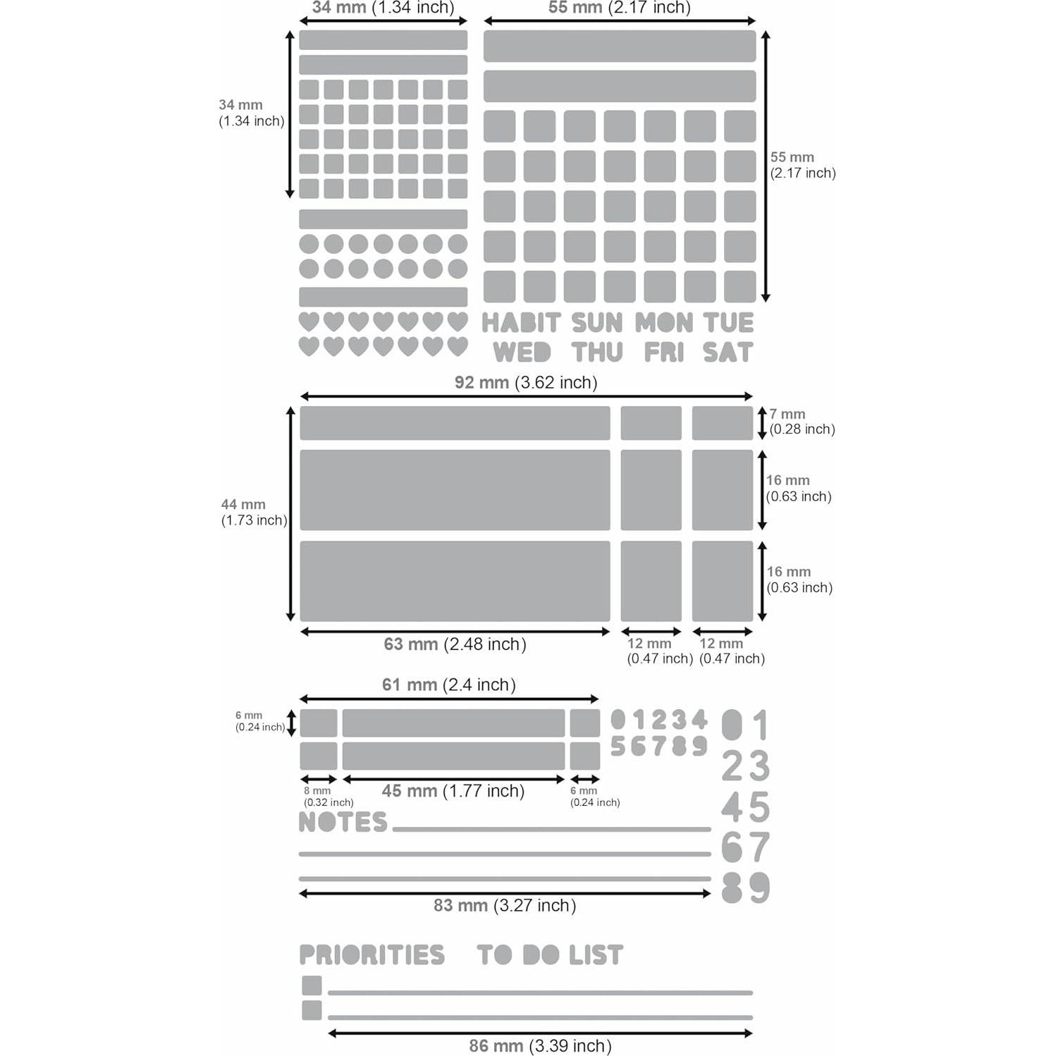 Plantillas de Metal Makeselife para Bullet Journaling A5
