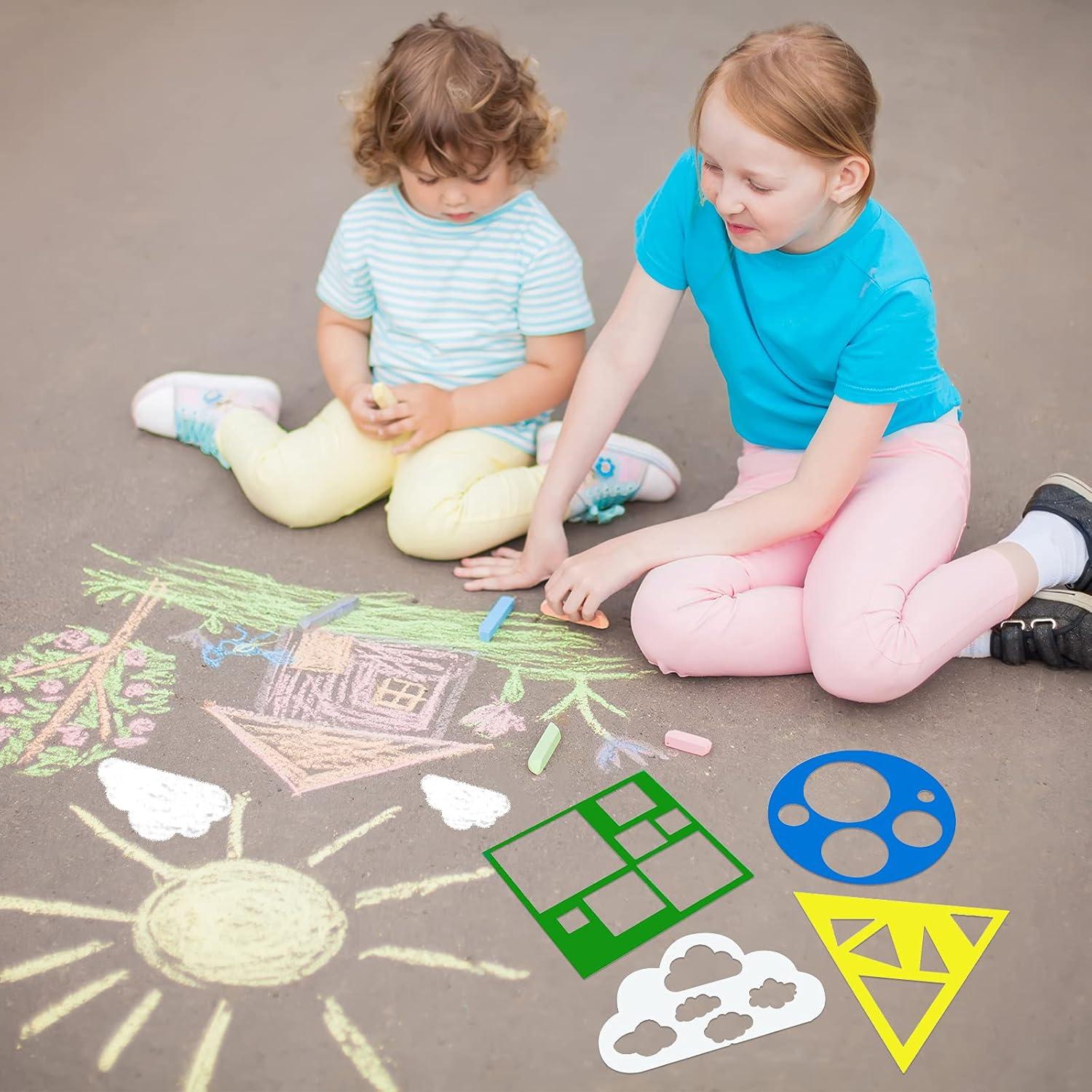 16 Plantillas Geométricas para Niños Epakh 15x15 cm Reutilizables