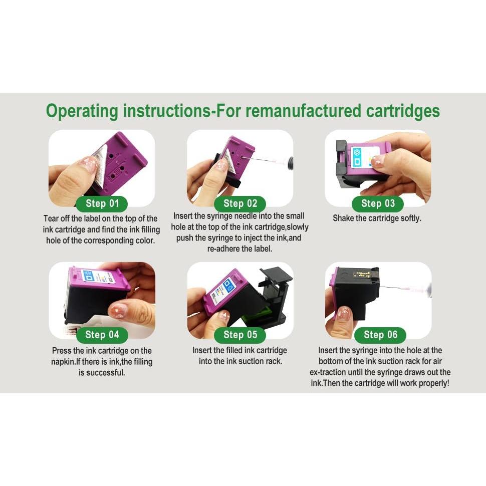 Kit de Recarga de Tinta 5 en 1 Dikarsum - Compatible 60XL 61XL 62XL