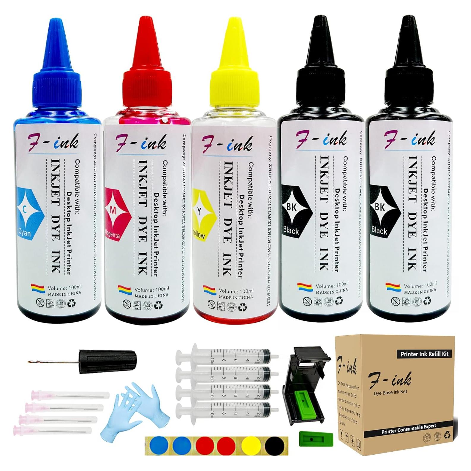 Kits de Recarga de Tinta F-ink para Cartuchos HP 67XL 65XL