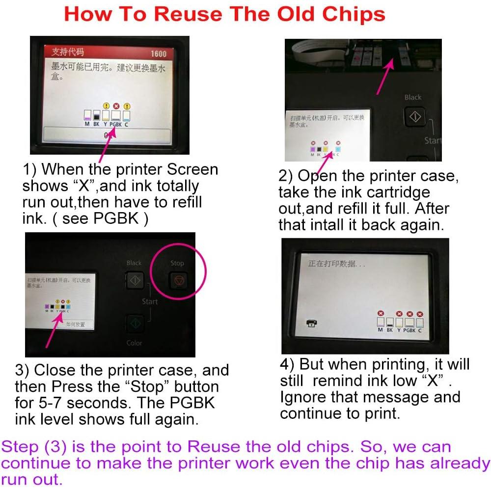 Kit de Recarga de Tinta Canon PGI-280 CLI-281 6 Botellas 100ml