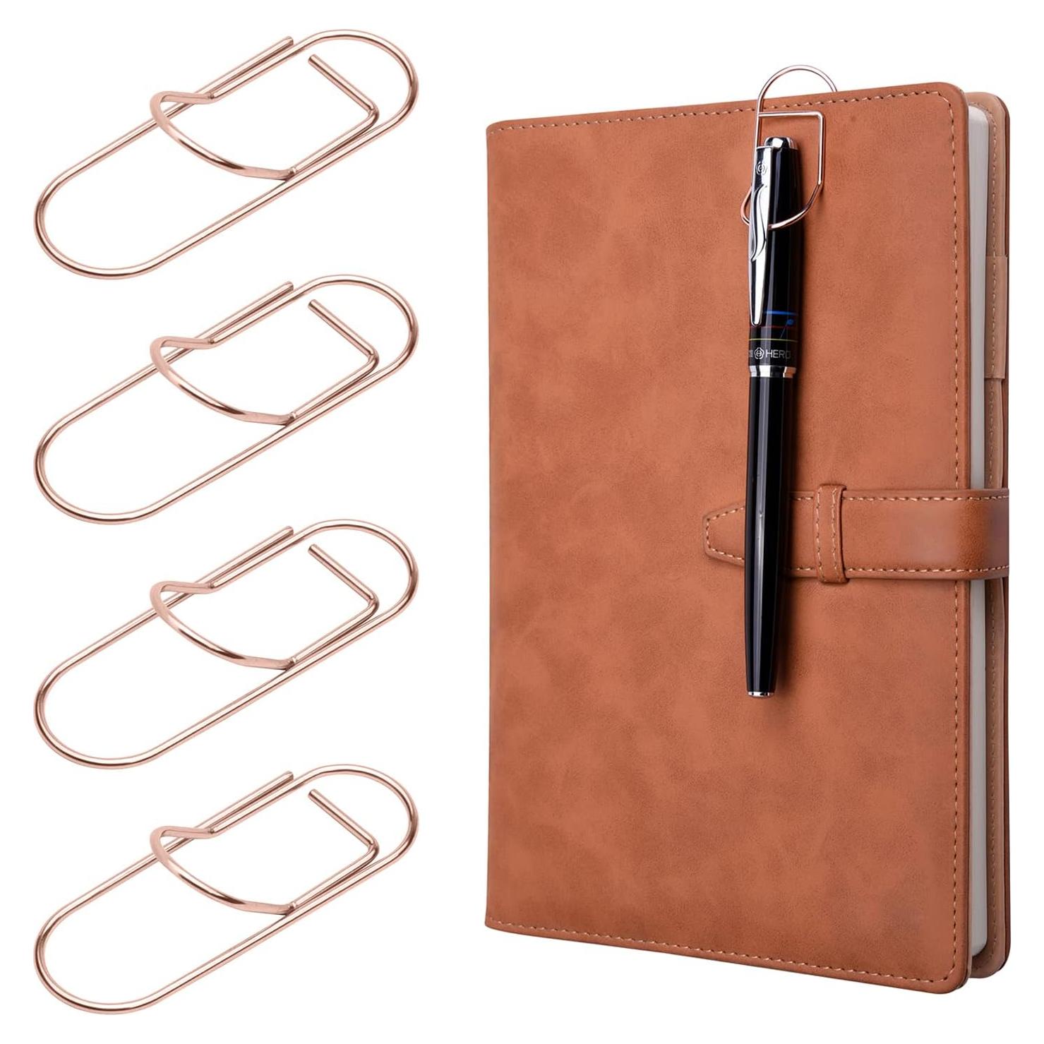 Clip de bolígrafo Wisdompro 12 piezas acero inoxidable oro rosa