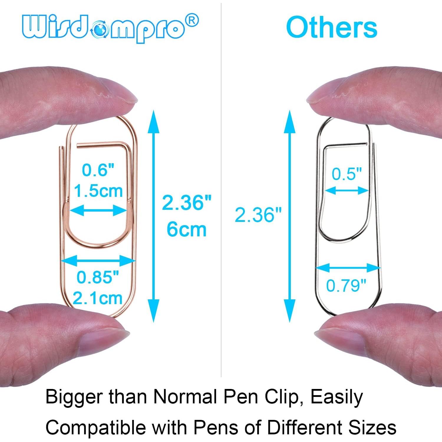 Clip de bolígrafo Wisdompro 12 piezas acero inoxidable oro rosa