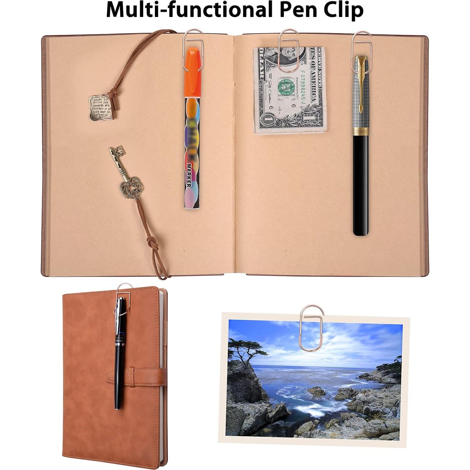 Clip de bolígrafo Wisdompro 12 piezas acero inoxidable oro rosa